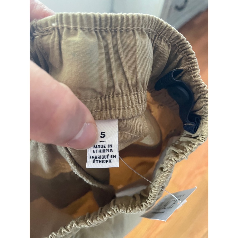Boys Khaki Stretch Twill Jogger Pants Size 5 Adjustable Waist Tan Joggers - Picture 7 of 8